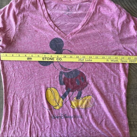 Vintage Disney Mickey Mouse V-Neck Tee Shirt, Burnout Fabric - XXL - Picture 6 of 7